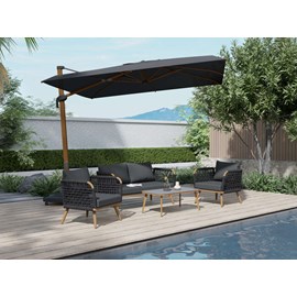 Salon de jardin taormina structure aluminium - 4 places - jardideco