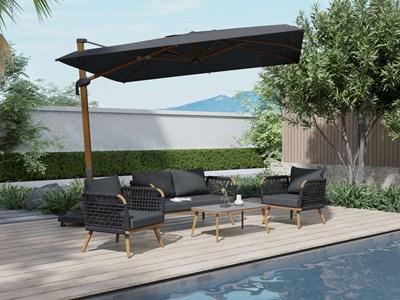 Salon de jardin taormina structure aluminium - 4 places - jardideco