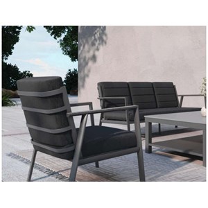 Salon de jardin catalina structure aluminium - 5 places - jardideco