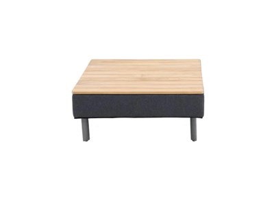 Table basse de jardin en aluminium gris et teck - jardideco