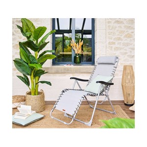 2 fauteuils de jardin relax silos gris - hespéride