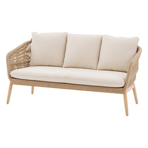 Salon de jardin alu effet bois brossé orissa taupe - 5 places - hespéride