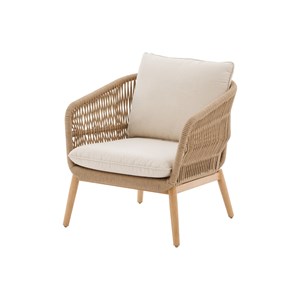 Salon de jardin alu effet bois brossé orissa taupe - 5 places - hespéride