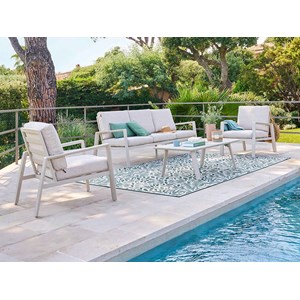 Salon de jardin aluminium luzane argile - 5 places - hespéride