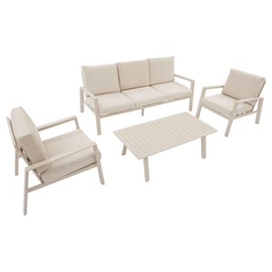 Salon de jardin aluminium luzane argile - 5 places - hespéride