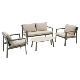 Salon de jardin aluminium flovia laurier - 4 places - hespéride