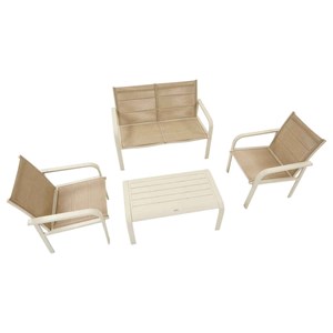 Salon de jardin alu et texaline piazza argile - 4 places - hespéride