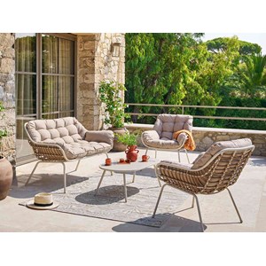 Salon de jardin en aluminium paopao argile - 4 places - hespéride