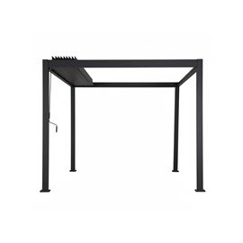 Pergola bioclimatique toit rétractable evora graphite - 4 x 3 m - hespéride