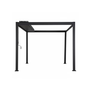 Pergola bioclimatique toit rétractable evora graphite - 4 x 3 m - hespéride
