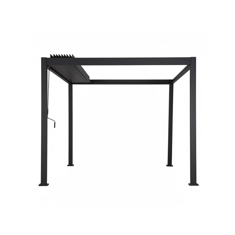 Hespéride - Pergola bioclimatique toit rétractable evora graphite - 4 x 3 m - hespéride