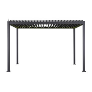 Pergola bioclimatique électrique evora graphite - 4 x 3 m - hespéride