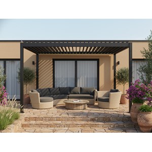Pergola bioclimatique électrique evora graphite - 4 x 3 m - hespéride