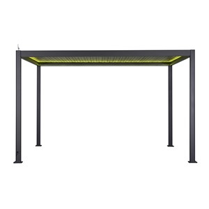 Pergola bioclimatique électrique evora graphite - 4 x 3 m - hespéride