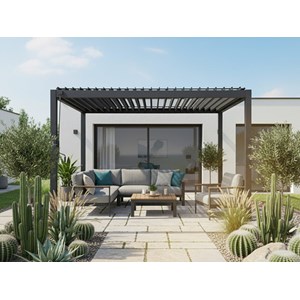 Pergola bioclimatique evora graphite - 4 x 3 m - hespéride