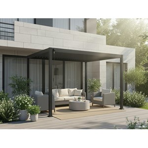 Pergola bioclimatique evora graphite - 4 x 3 m - hespéride