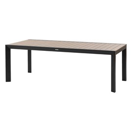 Table de jardin rectangulaire alu evasion 8 places effet bois honey graphite - h