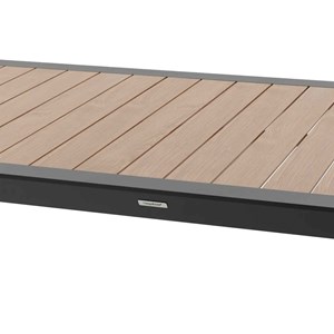 Table de jardin rectangulaire alu evasion 8 places effet bois honey graphite - h