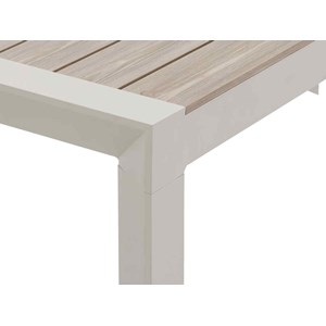 Table de jardin rectangulaire alu evasion 8 places effet bois lin argile - hespé