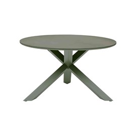 Table de jardin ronde alu&nbsp;verre oryon laurier - 6 places - hespéride