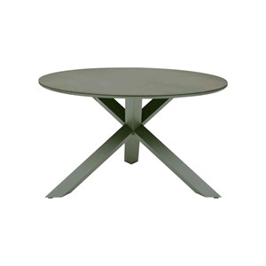 Table de jardin ronde alu&nbsp;verre oryon laurier - 6 places - hespéride