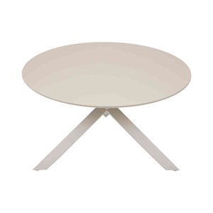 Table de jardin ronde alu&nbsp;verre oryon argile - 6 places - hespéride