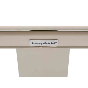 Table de jardin ronde alu&nbsp;verre oryon argile - 6 places - hespéride