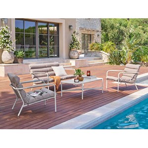 Salon de jardin en alu solani argile - 4 places - hespéride