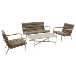 Salon de jardin en alu solani argile - 4 places - hespéride