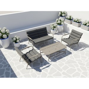 Salon de jardin en alu solani café - 4 places - hespéride