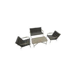 Salon de jardin en alu solani café - 4 places - hespéride