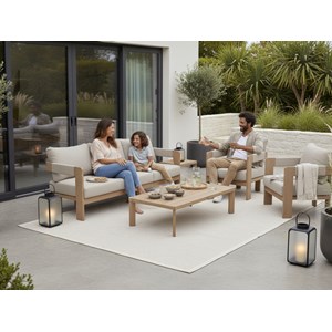 Salon de jardin en alu effet bois oryna - 5 places - hespéride