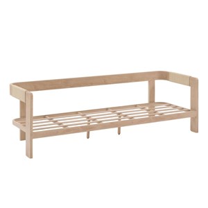 Salon de jardin en alu effet bois oryna beige&nbsp;honey - 5 places - hespéride