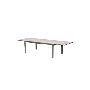 Table de jardin rectangulaire extensible rallonge coulissante alu evasion effet