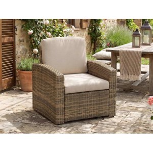 Fauteuil de jardin en alu et résine tressée selenim naturae - hespéride