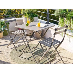 Table de jardin carrée greensboro 70 x 70 cm café - hespéride