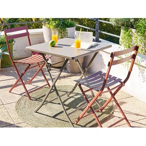 Table de jardin carrée greensboro 70 x 70 cm café - hespéride