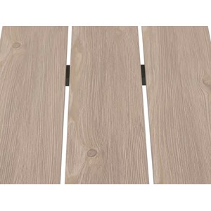 Table de jardin carrée alu evasion 2 places effet bois lin et laurier- hespéride