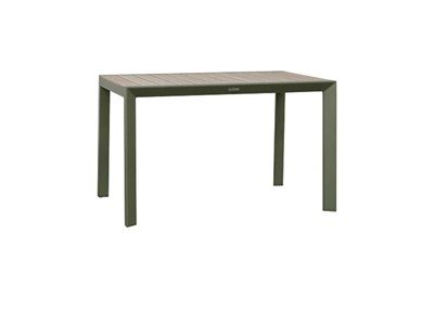 Table de jardin rectangulaire alu evasion 4 places effet bois lin et laurier - h