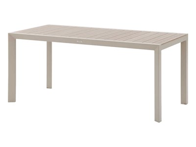 Table de jardin rectangulaire alu evasion 6 places effet bois lin et argile - he