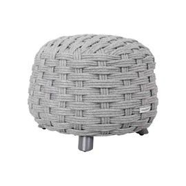 Pouf obbae pour salon de jardin, en maille synthétique graphite - hespéride