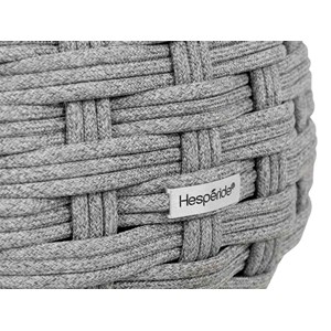 Pouf obbae pour salon de jardin, en maille synthétique graphite - hespéride