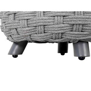 Pouf obbae pour salon de jardin, en maille synthétique graphite - hespéride