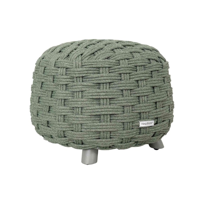Pouf obbae pour salon de jardin, en maille synthétique laurier - hespéride