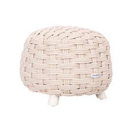 Pouf obbae pour salon de jardin, en maille synthétique lin - hespéride