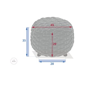 Pouf obbae pour salon de jardin, en maille synthétique lin - hespéride