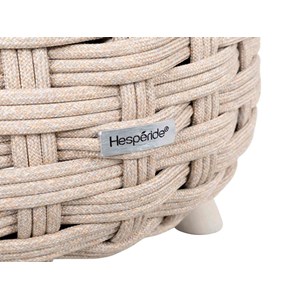 Pouf obbae pour salon de jardin, en maille synthétique lin - hespéride