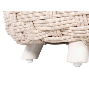 Pouf obbae pour salon de jardin, en maille synthétique lin - hespéride