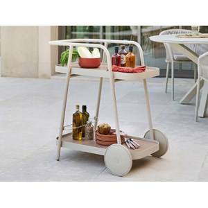 Desserte de jardin alu avec roues easiness argile - hespéride