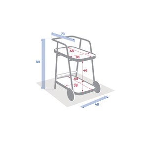 Desserte de jardin alu avec roues easiness argile - hespéride